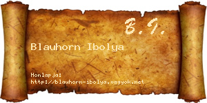 Blauhorn Ibolya névjegykártya